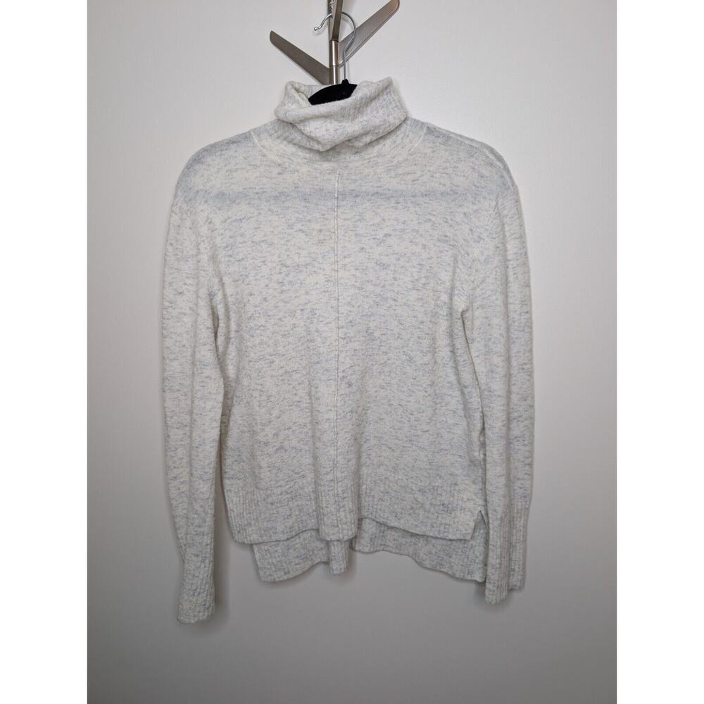 Athleta Merino Wool Blend Gray Paneled Long Sleeve Turtleneck Sweater Top - XXS